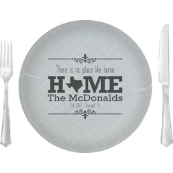 Home State 10" Glass Lunch / Dinner Plates - Single or Set (Personalized)