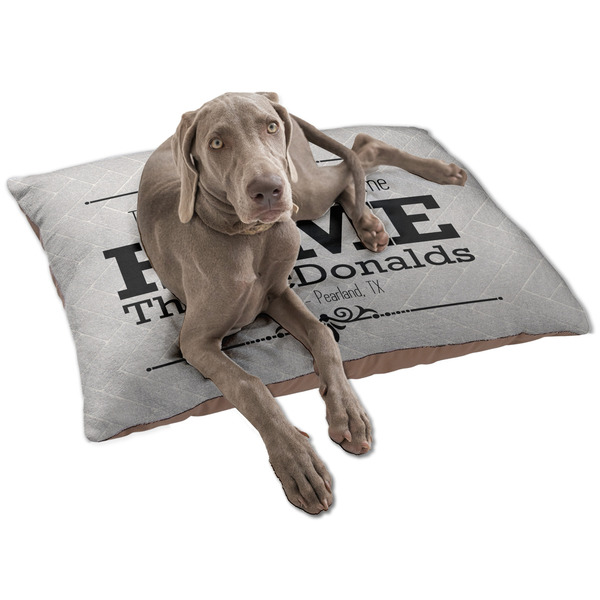 Custom Home State Dog Bed - Large w/ Name or Text