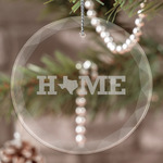 Home State Engraved Glass Ornament (Personalized)