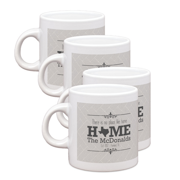 Custom Home State Single Shot Espresso Cups - Set of 4 (Personalized)