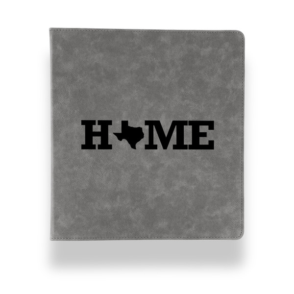 Custom Home State Leather Binder - 1" - Grey (Personalized)