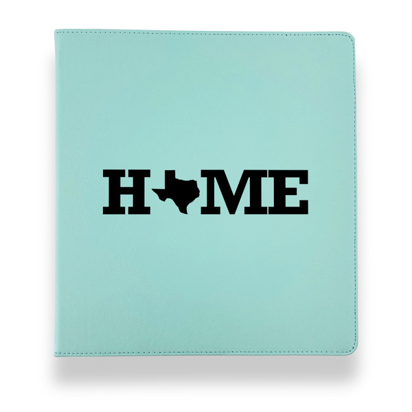 Custom Home State Leather Binder - 1" - Teal (Personalized)