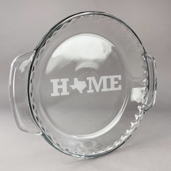 Custom Home State Glass Pie Dish - 9.5in Round (Personalized)