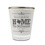 Home State Glass Shot Glass - 1.5 oz - with Gold Rim - Set of 4 (Personalized)