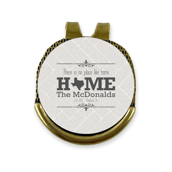 Custom Home State Golf Ball Marker - Hat Clip - Gold