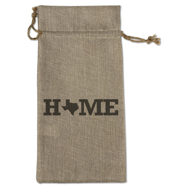 Custom Home State Large Burlap Gift Bag - Front