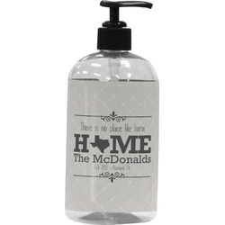 Home State Plastic Soap / Lotion Dispenser (16 oz - Large - Black) (Personalized)