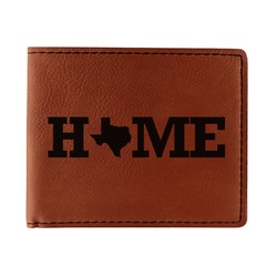 Home State Leatherette Bifold Wallet - Single Sided (Personalized)