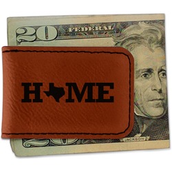 Home State Leatherette Magnetic Money Clip - Single Sided (Personalized)