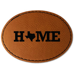 Home State Faux Leather Iron On Patch - Oval (Personalized)