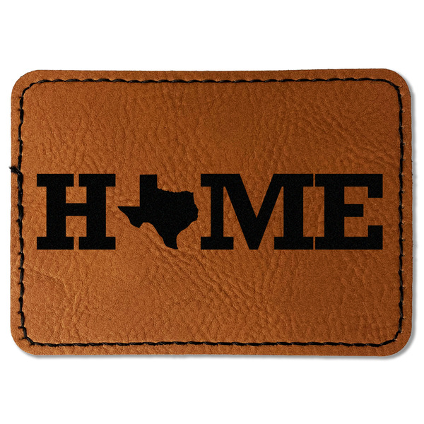 Custom Home State Faux Leather Iron On Patch - Rectangle (Personalized)