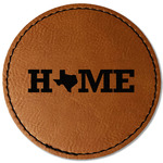 Home State Faux Leather Iron On Patch - Round (Personalized)