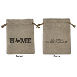 Home State Medium Burlap Gift Bag - Front & Back (Personalized)