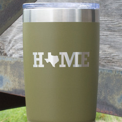 Home State 20 oz Stainless Steel Tumbler - Olive - Single Sided (Personalized)
