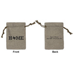 Home State Small Burlap Gift Bag - Front & Back (Personalized)