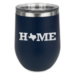 Home State Stemless Stainless Steel Wine Tumbler - Navy - Double Sided (Personalized)