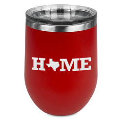 Home State Stemless Stainless Steel Wine Tumbler - Red - Double Sided (Personalized)