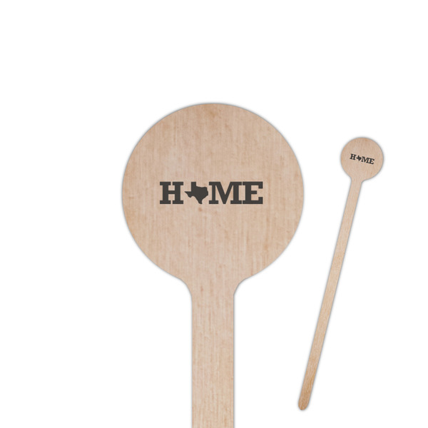 Custom Home State 7.5" Round Wooden Stir Sticks - Single Sided