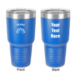 Lotus Flower 30 oz Stainless Steel Tumbler - Royal Blue - Double-Sided (Personalized)