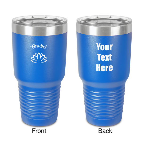 Custom Lotus Flower 30 oz Stainless Steel Tumbler - Royal Blue - Double-Sided (Personalized)