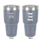 Lotus Flower 30 oz Stainless Steel Ringneck Tumbler - Grey - Double Sided - Front & Back