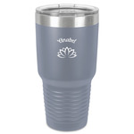 Lotus Flower 30 oz Stainless Steel Tumbler - Grey - Single-Sided (Personalized)