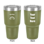 Lotus Flower 30 oz Stainless Steel Tumbler - Olive - Double-Sided (Personalized)