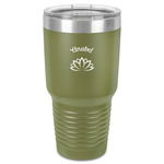 Lotus Flower 30 oz Stainless Steel Tumbler - Olive - Single-Sided (Personalized)