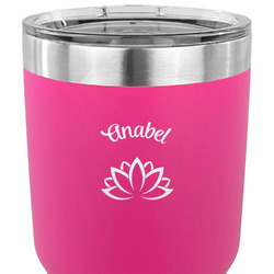Lotus Flower 30 oz Stainless Steel Tumbler - Pink - Double Sided (Personalized)