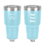 Lotus Flower 30 oz Stainless Steel Tumbler - Teal - Double-Sided (Personalized)