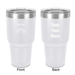 Lotus Flower 30 oz Stainless Steel Tumbler - White - Double-Sided (Personalized)