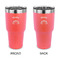 Lotus Flower 30 oz Stainless Steel Ringneck Tumblers - Coral - Double Sided - APPROVAL