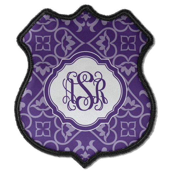 Custom Lotus Flower Iron On Shield Patch C w/ Monogram