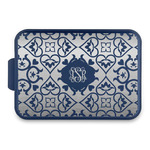 Lotus Flower Aluminum Baking Pan with Navy Lid (Personalized)