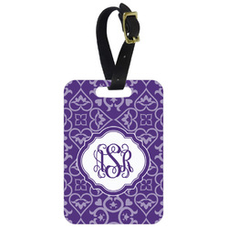 Lotus Flower Metal Luggage Tag w/ Monogram