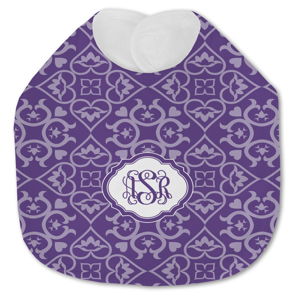 Custom Lotus Flower Jersey Knit Baby Bib w/ Monogram