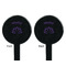 Lotus Flower Black Plastic 7" Stir Stick - Double Sided - Round - Front & Back