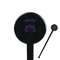 Lotus Flower Black Plastic 7" Stir Stick - Round - Closeup