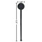 Lotus Flower Black Plastic 7" Stir Stick - Round - Dimensions