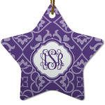 Lotus Flower Star Ceramic Ornament w/ Monogram