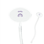 Lotus Flower 7" Oval Plastic Stir Sticks - Clear (Personalized)