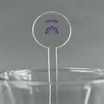 Lotus Flower 7" Round Plastic Stir Sticks - Clear (Personalized)