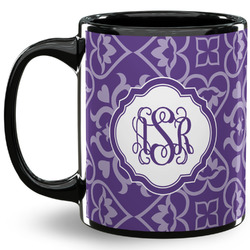 Lotus Flower 11 Oz Coffee Mug - Black (Personalized)