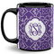 Lotus Flower Coffee Mug - 11 oz - Full- Black