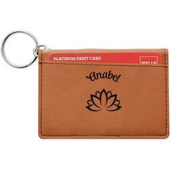 Lotus Flower Leatherette Keychain ID Holder (Personalized)