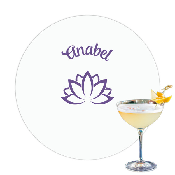 Custom Lotus Flower Printed Drink Topper - 3.25" (Personalized)