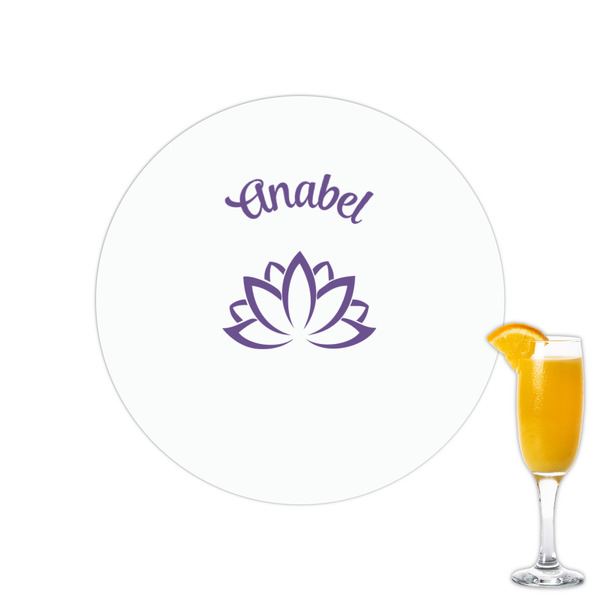 Custom Lotus Flower Printed Drink Topper - 2.15" (Personalized)