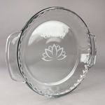 Lotus Flower Glass Pie Dish - 9.5in Round (Personalized)