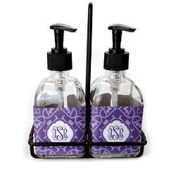 Lotus Flower Glass Soap & Lotion Bottle Set (Personalized)