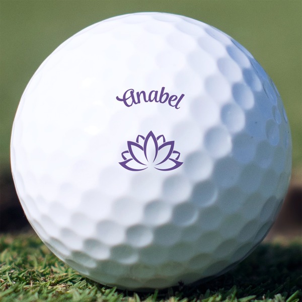 Custom Lotus Flower Golf Balls - Titleist Pro V1 - Set of 3 (Personalized)